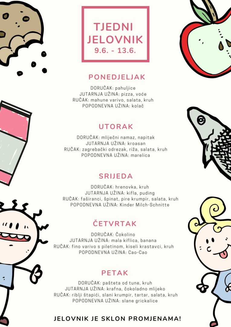 Jelovnik 9.6. - 13.6.